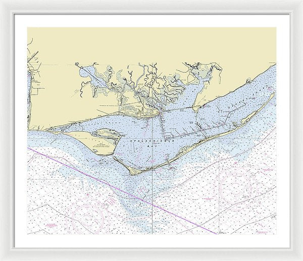 Apalachicola Bay Florida Nautical Chart - Framed Print