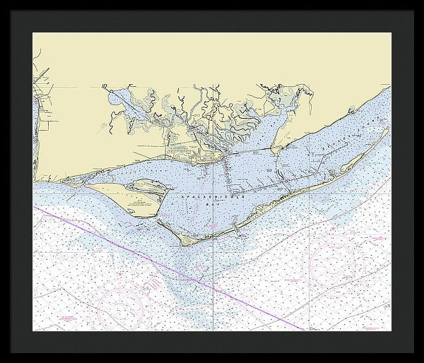 Apalachicola Bay Florida Nautical Chart - Framed Print