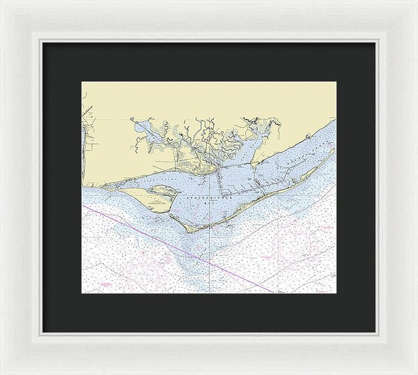 Apalachicola Bay Florida Nautical Chart - Framed Print