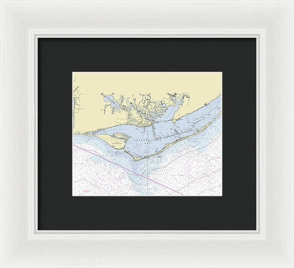 Apalachicola Bay Florida Nautical Chart - Framed Print