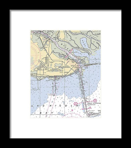 Apalachicola-florida Nautical Chart - Framed Print