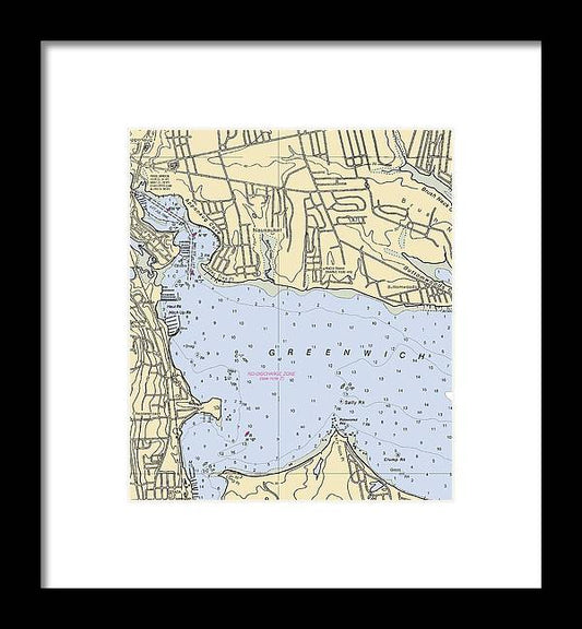 Apponaug-rhode Island Nautical Chart - Framed Print