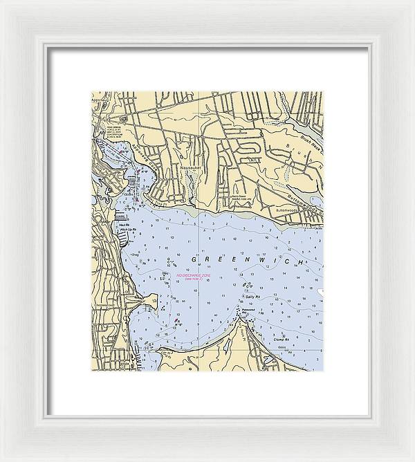 Apponaug-rhode Island Nautical Chart - Framed Print