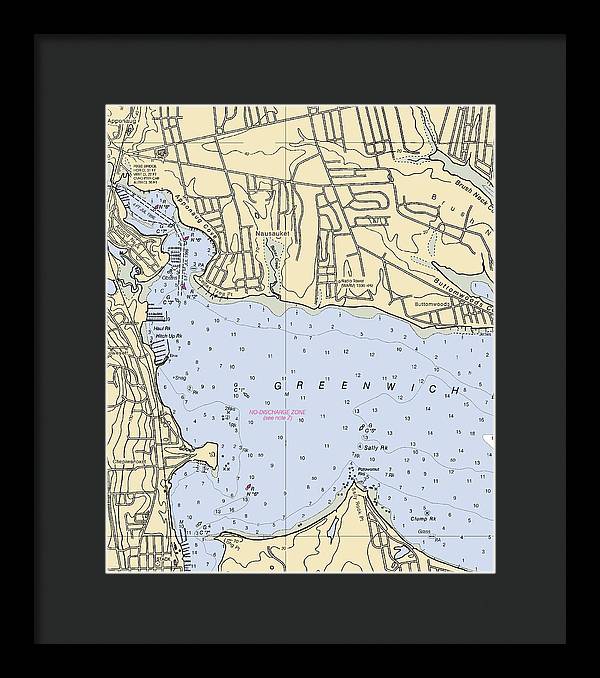 Apponaug-rhode Island Nautical Chart - Framed Print