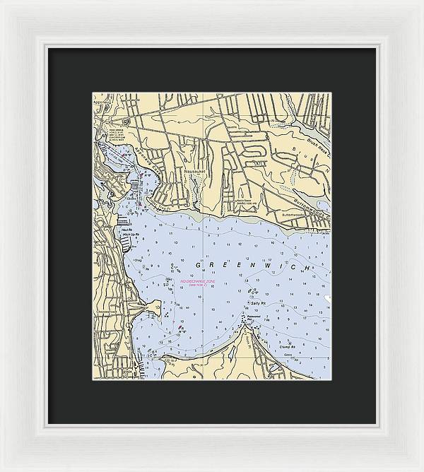 Apponaug-rhode Island Nautical Chart - Framed Print