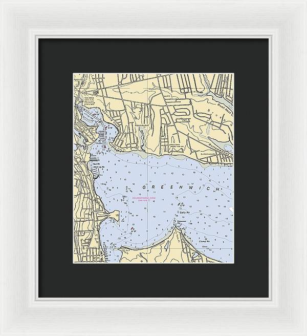 Apponaug-rhode Island Nautical Chart - Framed Print