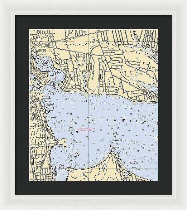 Apponaug-rhode Island Nautical Chart - Framed Print