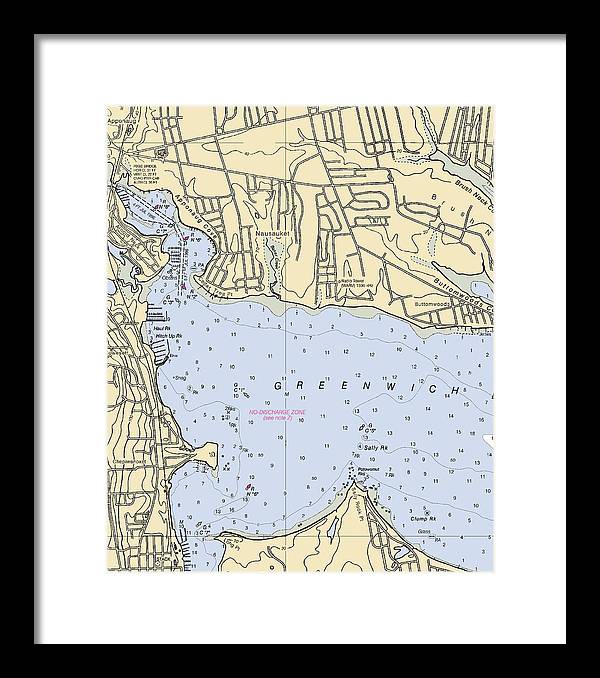 Apponaug-rhode Island Nautical Chart - Framed Print