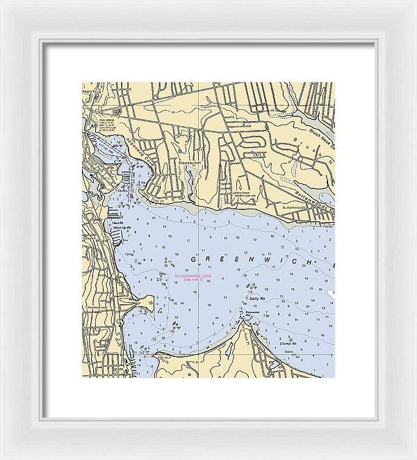 Apponaug-rhode Island Nautical Chart - Framed Print