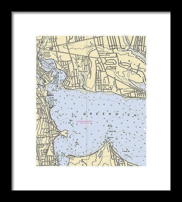 Apponaug-rhode Island Nautical Chart - Framed Print