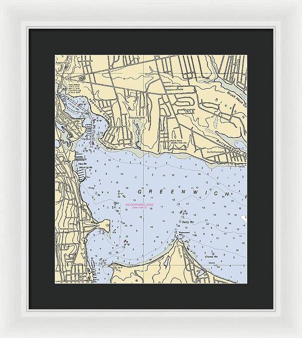 Apponaug-rhode Island Nautical Chart - Framed Print