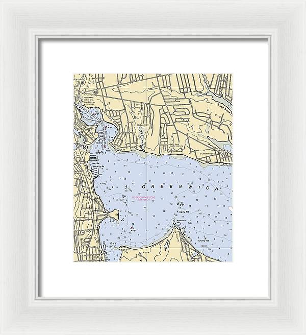 Apponaug-rhode Island Nautical Chart - Framed Print