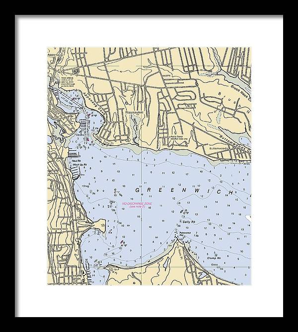 Apponaug-rhode Island Nautical Chart - Framed Print