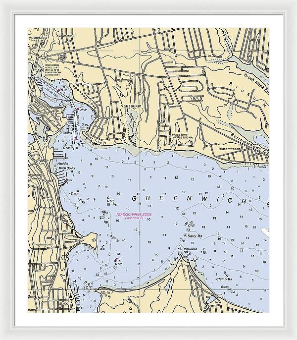 Apponaug-rhode Island Nautical Chart - Framed Print