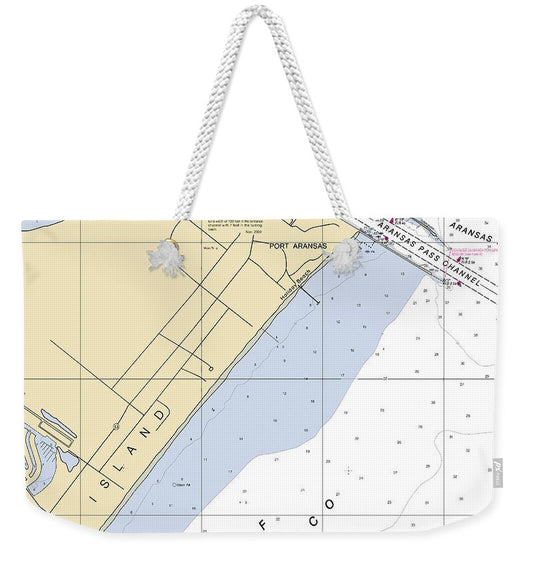 Aransas Pass-texas Nautical Chart - Weekender Tote Bag