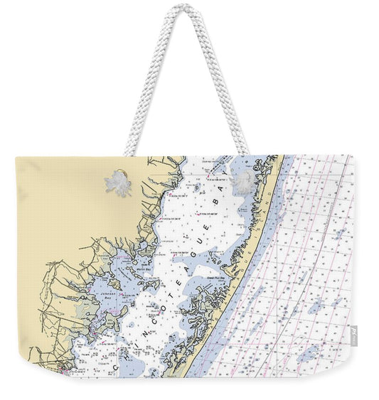 Assateague Island -maryland Nautical Chart _v2 - Weekender Tote Bag