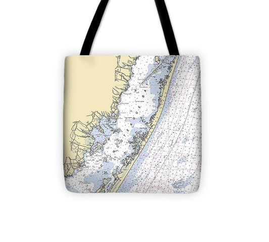 Assateague Island Virginia Nautical Chart Tote Bag