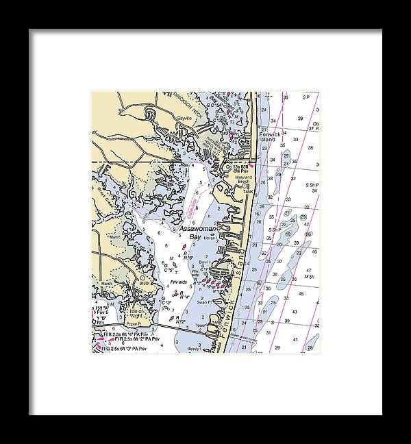 A beuatiful Framed Print of the Assawoman Bay-Maryland Nautical Chart by SeaKoast