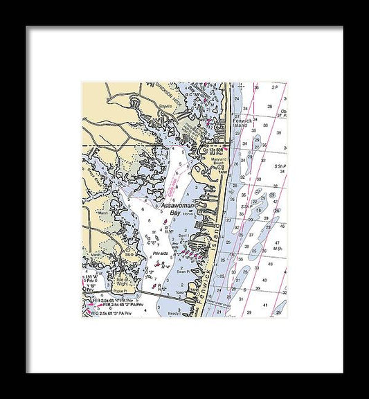 A beuatiful Framed Print of the Assawoman Bay-Maryland Nautical Chart by SeaKoast