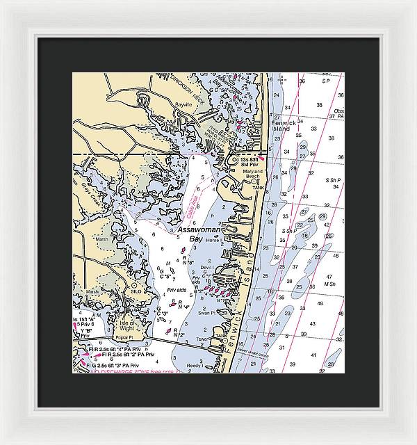 Assawoman Bay-maryland Nautical Chart - Framed Print