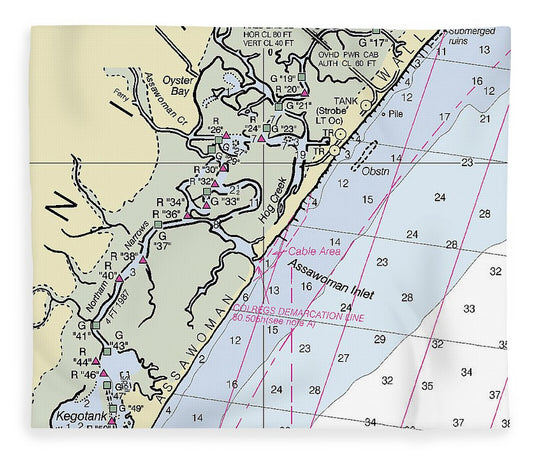 Assawoman Inlet Virginia Nautical Chart Blanket