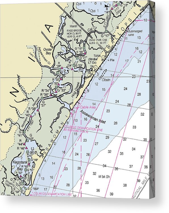 Assawoman Inlet Virginia Nautical Chart  Acrylic Print