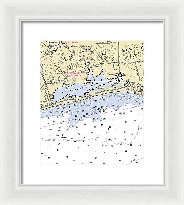 Atlantic Beach-rhode Island Nautical Chart - Framed Print