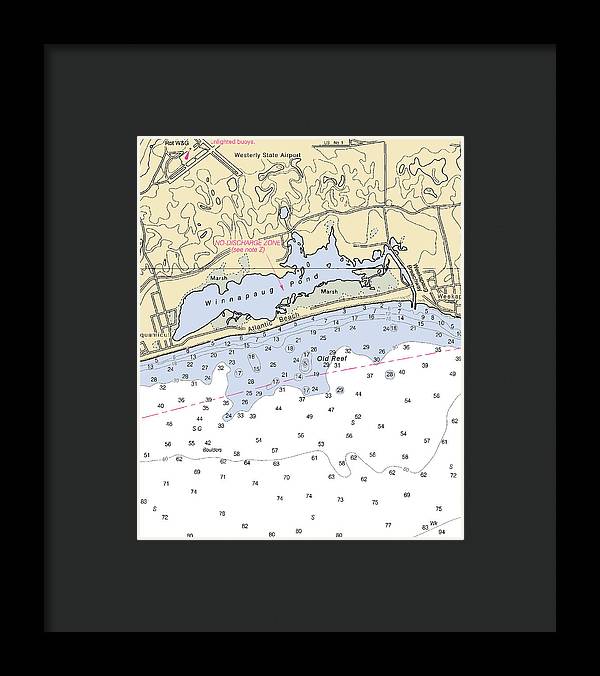 Atlantic Beach-rhode Island Nautical Chart - Framed Print