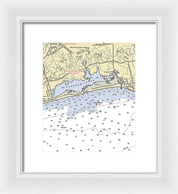 Atlantic Beach-rhode Island Nautical Chart - Framed Print