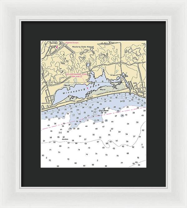 Atlantic Beach-rhode Island Nautical Chart - Framed Print