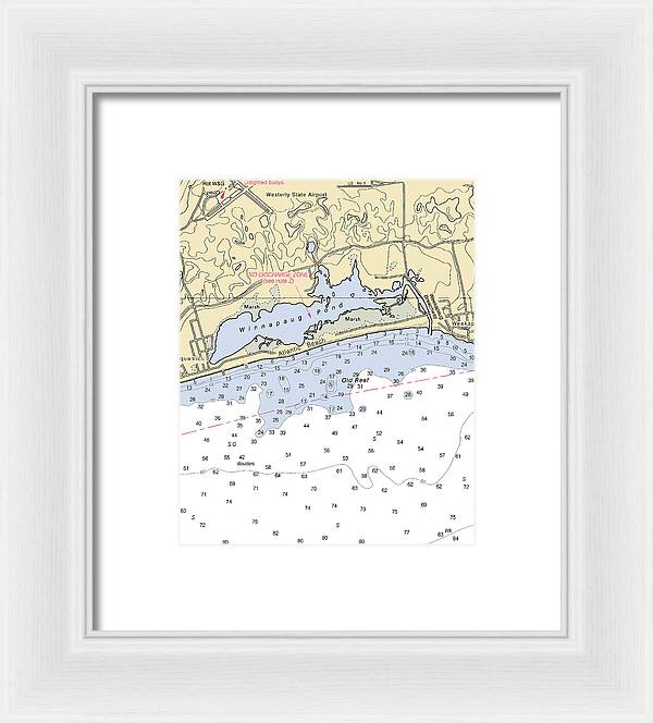 Atlantic Beach-rhode Island Nautical Chart - Framed Print