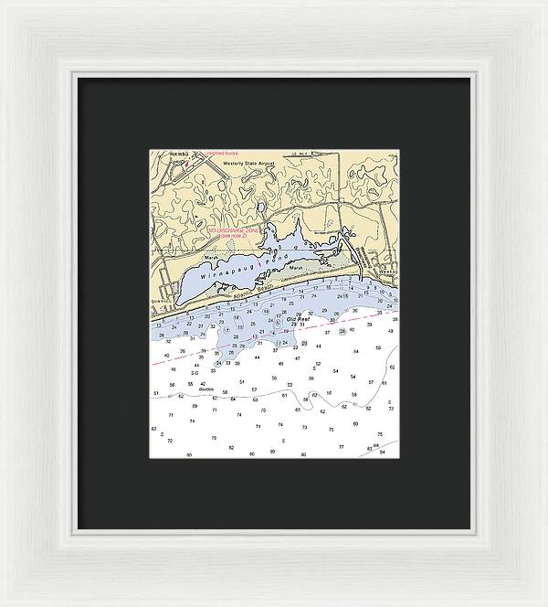 Atlantic Beach-rhode Island Nautical Chart - Framed Print