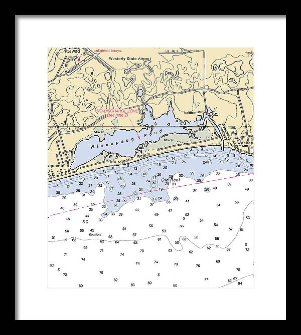 Atlantic Beach-rhode Island Nautical Chart - Framed Print