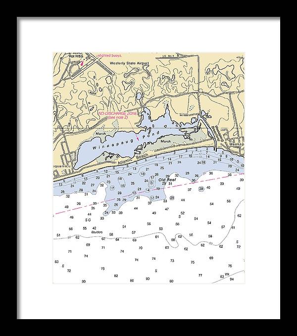 Atlantic Beach-rhode Island Nautical Chart - Framed Print