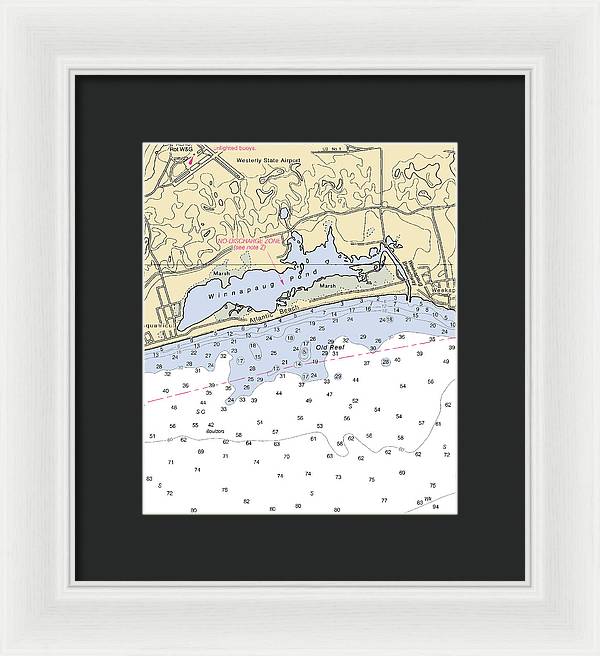 Atlantic Beach-rhode Island Nautical Chart - Framed Print