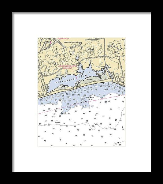 A beuatiful Framed Print of the Atlantic Beach -Rhode Island Nautical Chart _V2 by SeaKoast