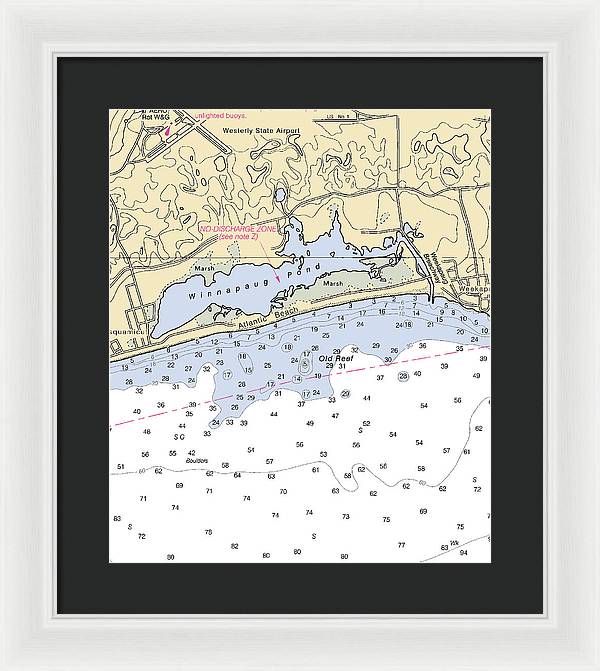 Atlantic Beach -rhode Island Nautical Chart _v2 - Framed Print