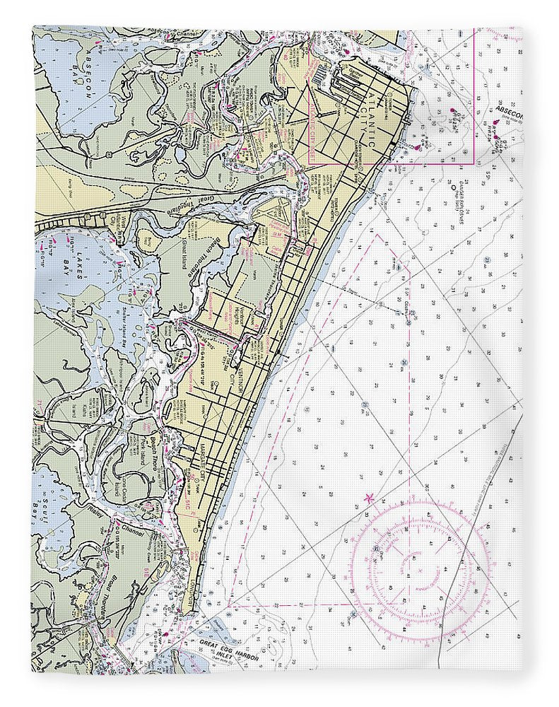 Atlantic City New Jersey Nautical Chart - Blanket