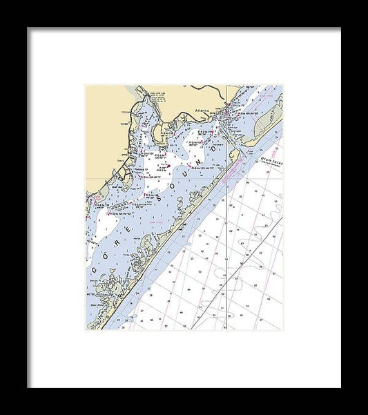 A beuatiful Framed Print of the Atlantic-North Carolina Nautical Chart by SeaKoast