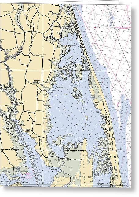 Back Bay-virginia Nautical Chart - Greeting Card