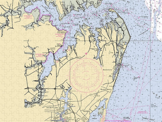 Back River To Newport News Virginia Nautical Chart Puzzle
