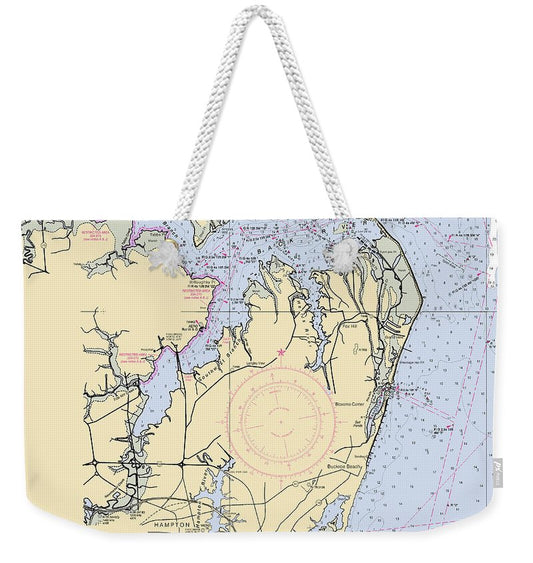 Back River To Newport News-virginia Nautical Chart - Weekender Tote Bag