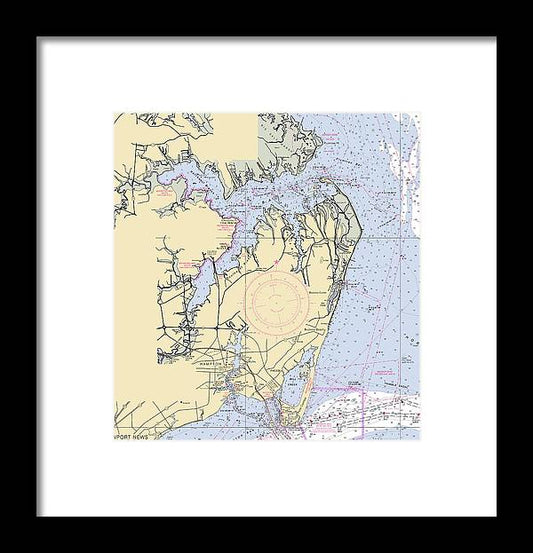 A beuatiful Framed Print of the Back River To Newport News-Virginia Nautical Chart by SeaKoast