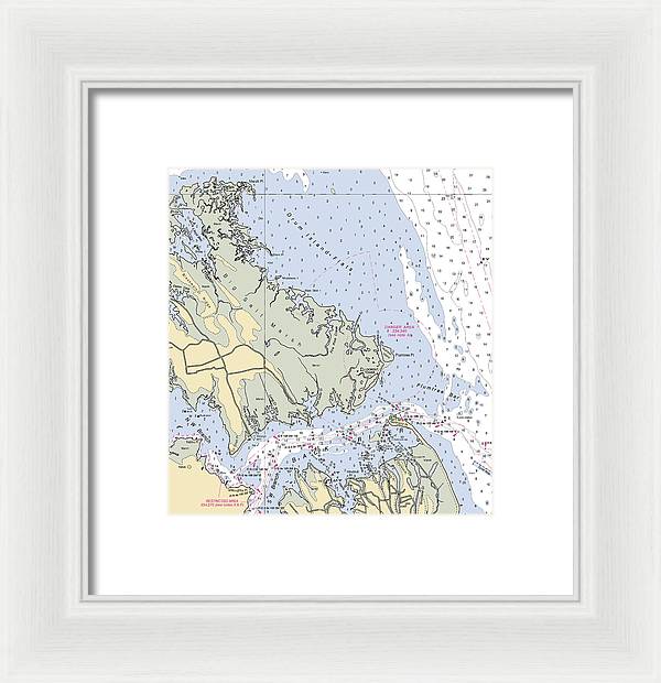 Back River-virginia Nautical Chart - Framed Print