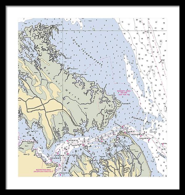 Back River-virginia Nautical Chart - Framed Print