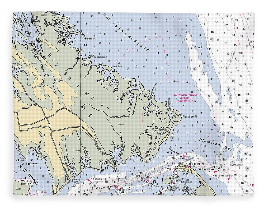 Back River-virginia Nautical Chart - Blanket