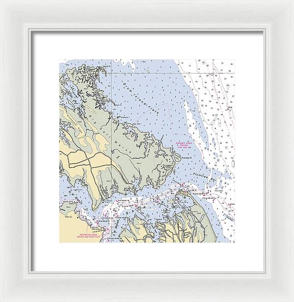 Back River-virginia Nautical Chart - Framed Print