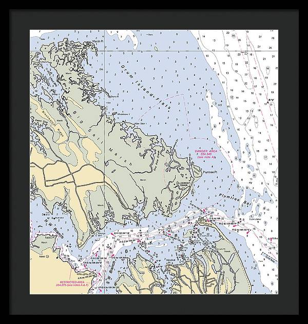 Back River-virginia Nautical Chart - Framed Print