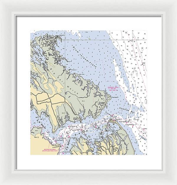 Back River-virginia Nautical Chart - Framed Print