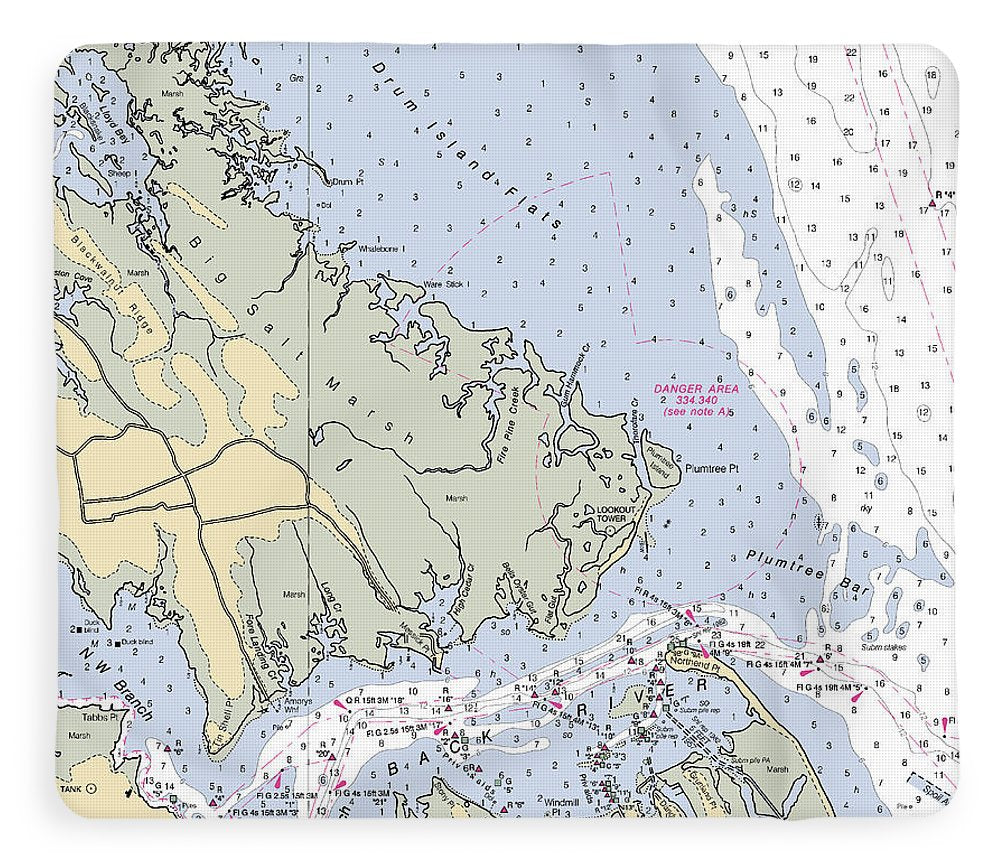 Back River-virginia Nautical Chart - Blanket